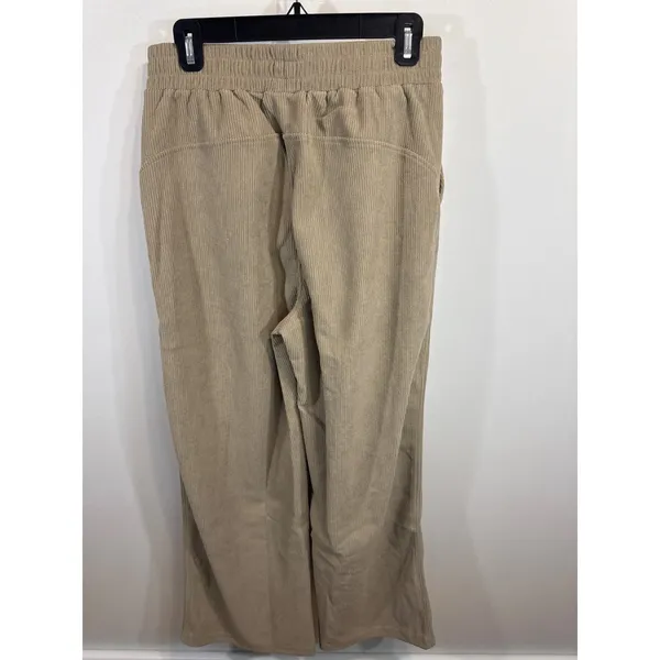 Halara Corduroy Wide Leg Pants Tan Elastic Waist‎ Casual Women's Medium NWT - Image 6