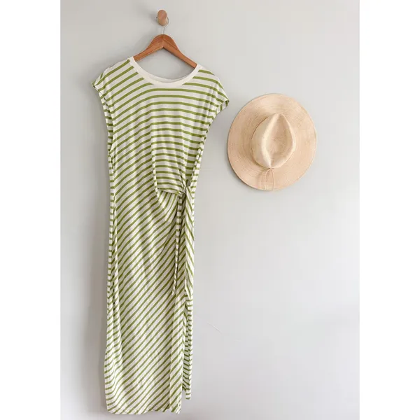 Anthropologie Daily Practice | NWT Tiebreaker Striped Midi Dress Green | Sz XL - Image 2