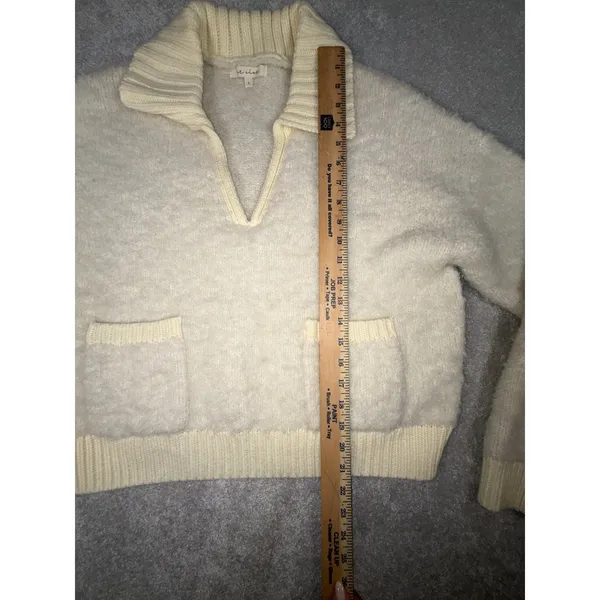 et clet sweater ivory collared patch pockets L‎ - Image 5