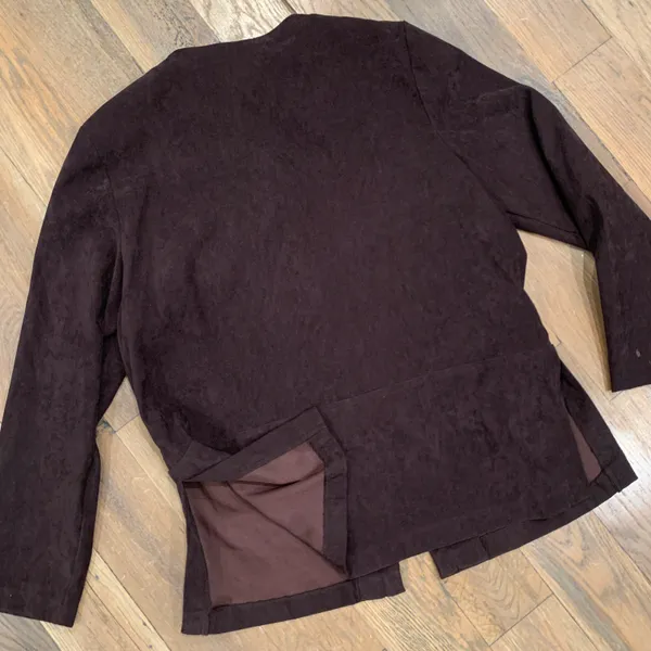 Vintage Womens Brown Suede Blazer Jacket Size 14 - Image 9