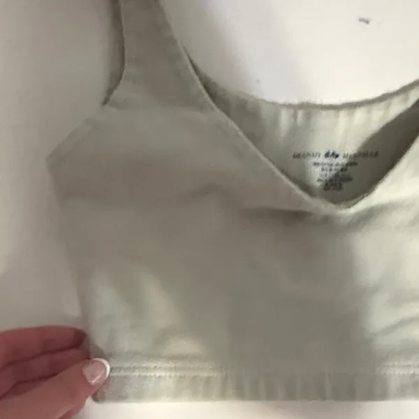 Brandy Melville Soft light green Cream Crop Top - Image 3