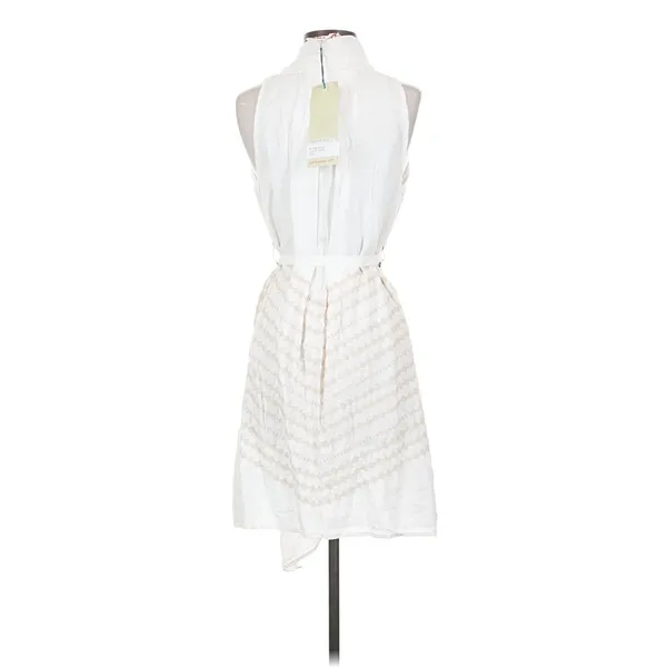 NWT Johnny Was White Embroidered Linen Blend Sleeveless Midi Wrap Dress S - Image 2