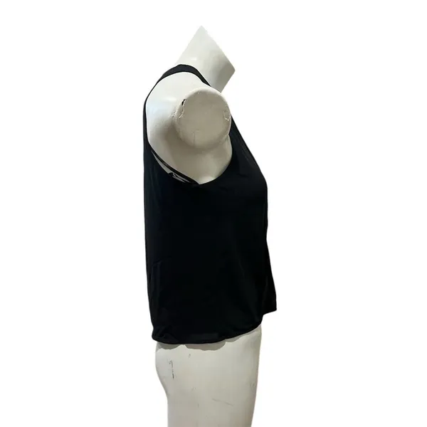 Naked Zebra Women's Black Sleeveless V-Neck Blouse Size S Casual - Image 5