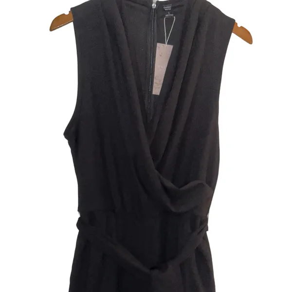 Emery Rose Sleeveless Surplice Belted Wide Leg Jumpsuit - Image 5