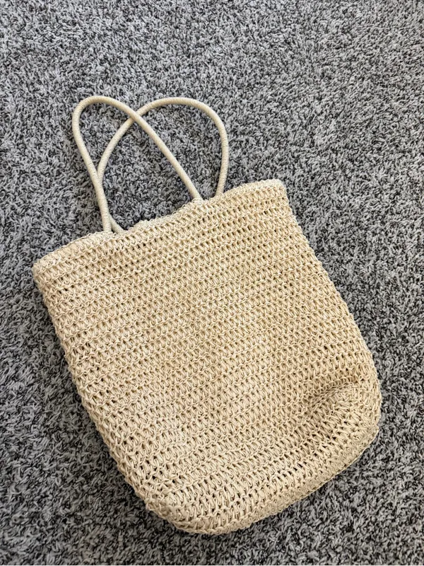 Tan woven tote - Image 2