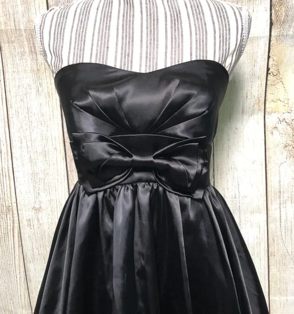 Black Bow Tie Mini Dress Size M - Image 4