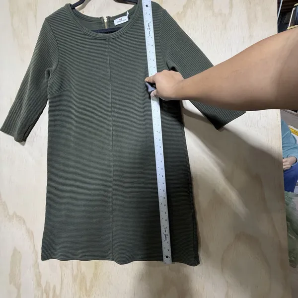 Vineyard Vines‎ Dark Sage Ottoman Shift Sheath Dress Crewneck 3/4 Sleeves - Image 5