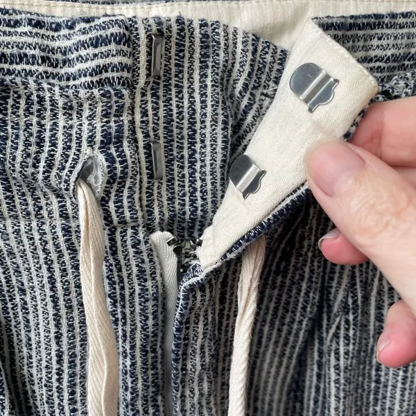 Free People Blue Stripe Taper Pants Tie Waist 4 - Image 5