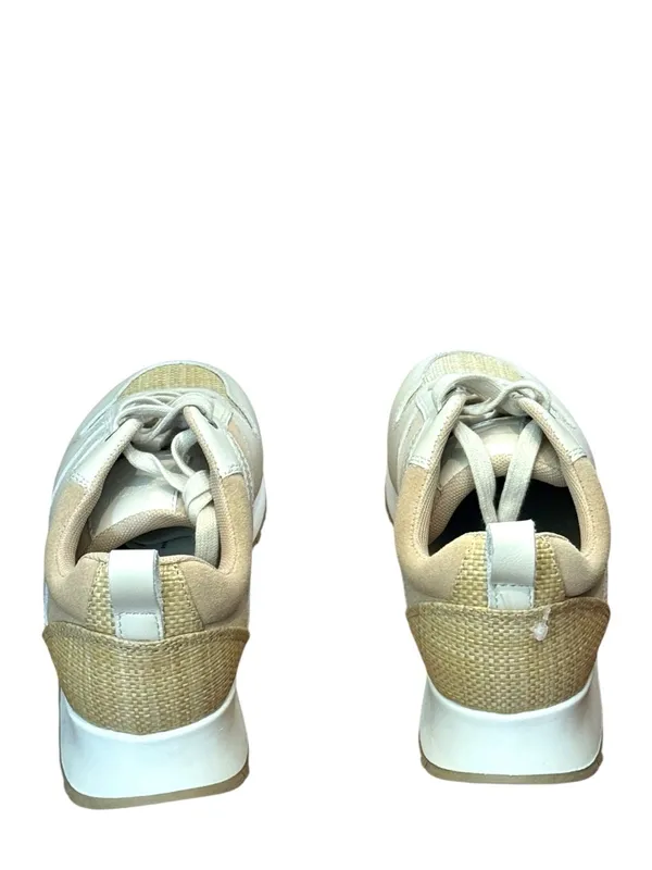 J. MCLAUGHLIN Emerson Leather Suede Grasscloth Sneaker Beige Cream Size 7 NEW - Image 6