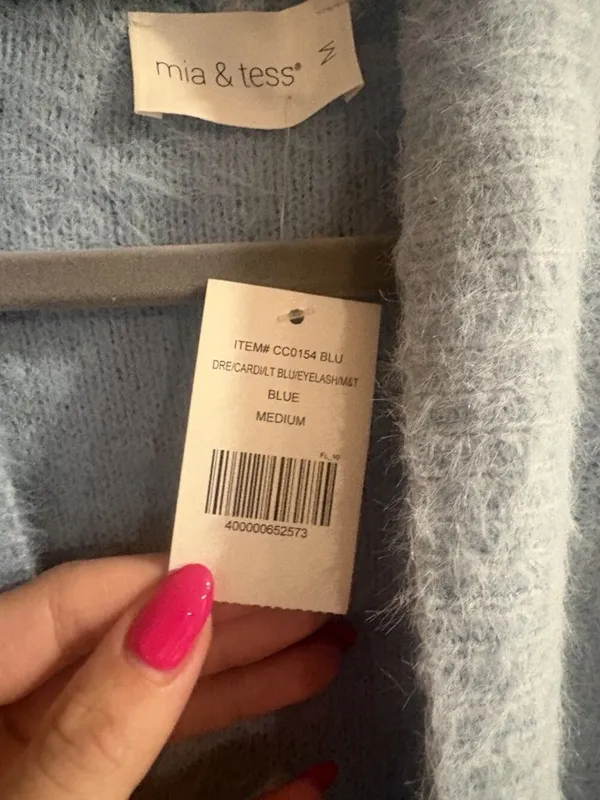 Mia & Tess Size Medium (M) Soft Fuzzy Open Front Cardigan Sweater - Image 3