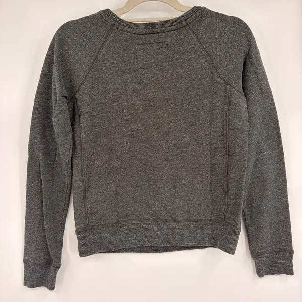 Abercrombie & Fitch Glitter Crest Sweatshirt Sz XS Y2K Preppy Collegiate Gray - Image 7