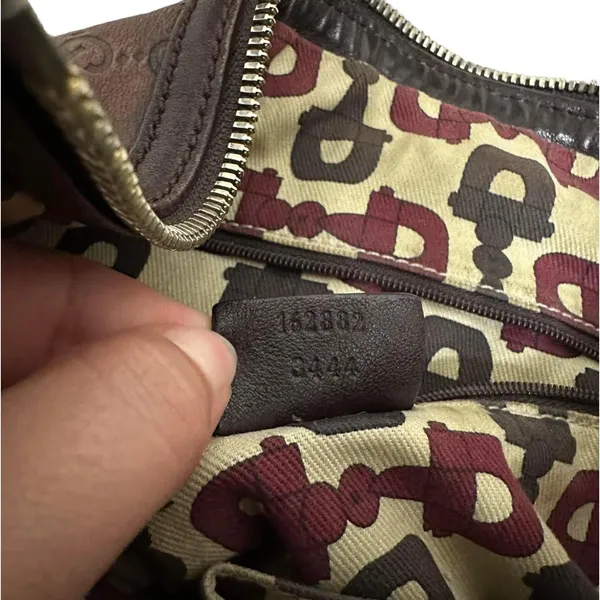 Authentic GUCCI Guccissima Large Leather Princy Hobo‎ Shoulder Bag Brown 162882 - Image 10