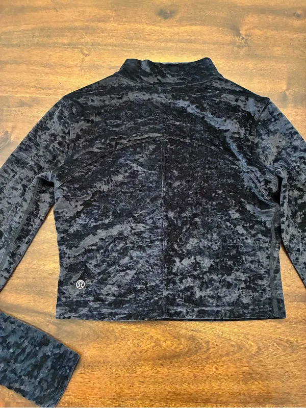 Lululemon All Aligned Mock Neck Long Sleeve Top Women’s 6 Crushed Velvet Black - Image 2