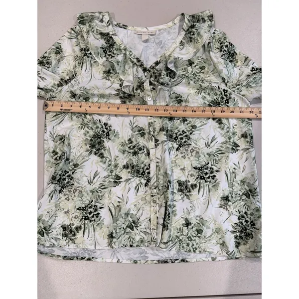Emaline Blouse Women Large Button Floral Work Travel Office Lightweight Vacation - Image 6