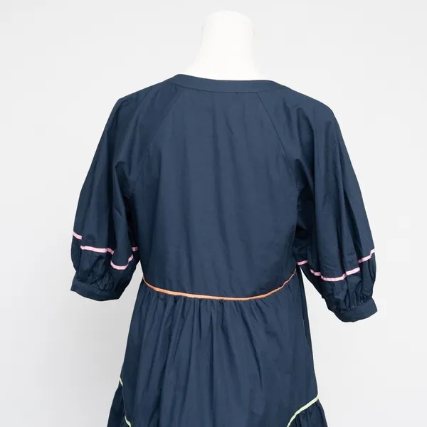 English Factory | Short Puff Sleeve Dress with‎ Piping Detail - Image 11