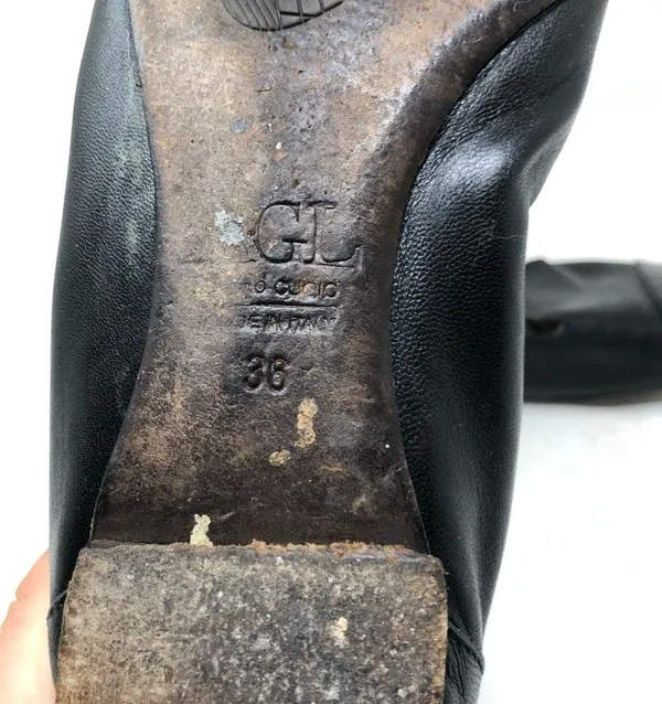 AGL black leather black cap toe patent leather ballet flats 36 6 - Image 4