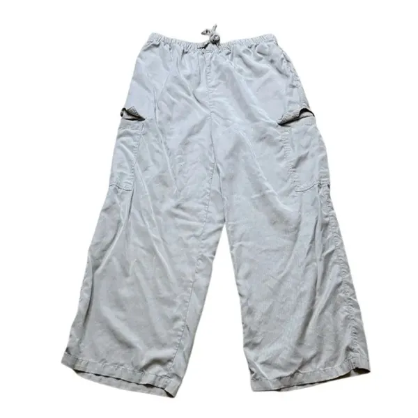 Dip Light Tan Wide Cargo Pants Pull on Style Tencel Small - Image 2