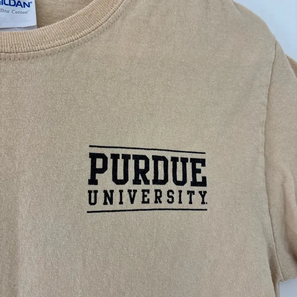Purdue University Gildan Yellow/Gold Logo T-Shirt - Image 2