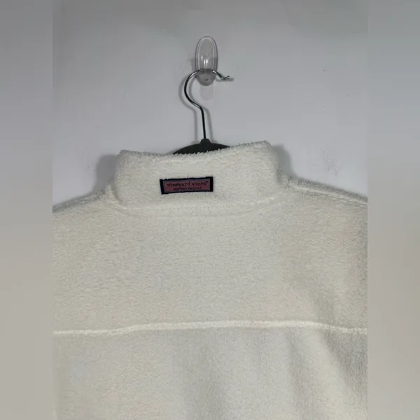 Vineyard Vines Sherpa Fleece Shep Shirt Ivory‎ Quarter Zip XL - Image 6