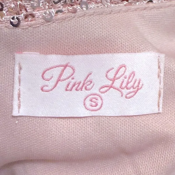 Pink Lily Holiday Vibes Sequin Ruched‎ V Neck Long Sleeve Mini Dress Size S - Image 7