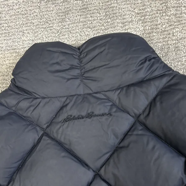 Eddie Bauer Vest Women XL Premium Goose Down Puffer EB700 Black Full Zip Pockets - Image 7