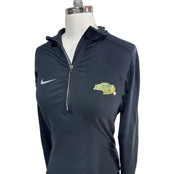 Nike Small Black 1/4 Zip Top Women's NDSU‎ Bison Dri-Fit Training - Image 5