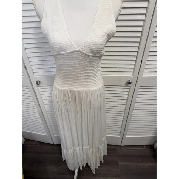 FREE PEOPLE WHITE FUN IN THE SUN MAXI DRESS SZ Large - Image 8