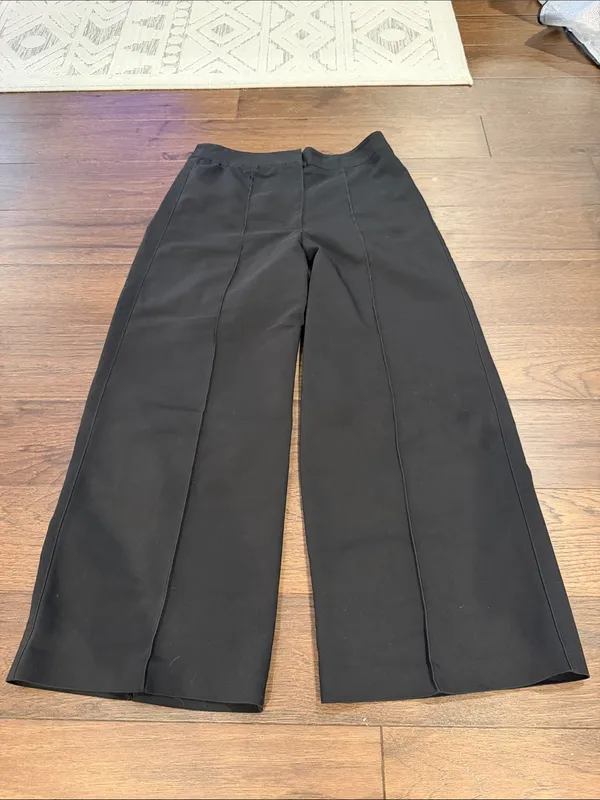 Cynthia Rowley Black Pull On Wide Leg Pants Pintuck Size 4 - C61-109 - Image 3