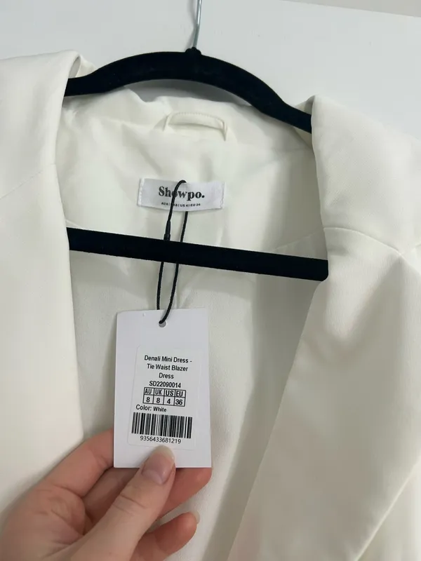New Showpo Denali Mini Dress Tie Waist Blazer Dress Size Small MSRP $119 - Image 3
