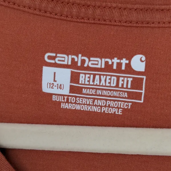 Carhartt Women's Relaxed‎ Fit Tee Shirt Size Large Orange Casual Classic Outdoor - Image 5