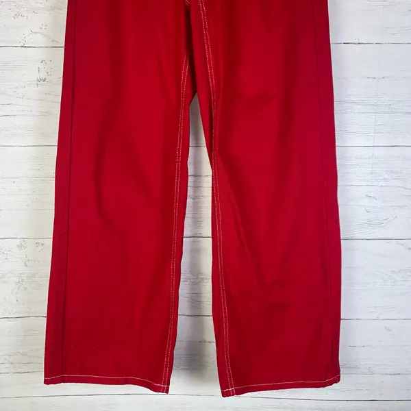 Shein red wide leg jeans womens size XS EUC - Image 3