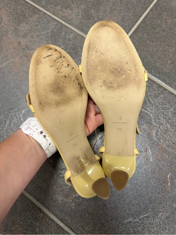 Tuckernuck Ava Heels Open Toe Ankle Strap Sandals Light Butter Yellow 6.5 $275 - Image 10