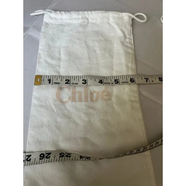 2 Chloe Logo White Drawstring Dust Bags - Image 5