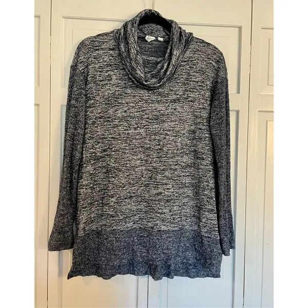 Gap navy cowl neck space dye sweater medium - Image 2