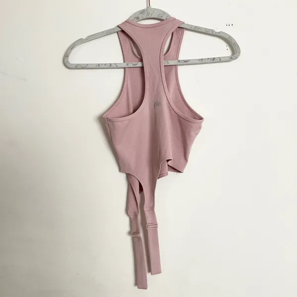 Alo Yoga Alosoft Ribbed Revelation Tank Ballet Pink XS - Image 4