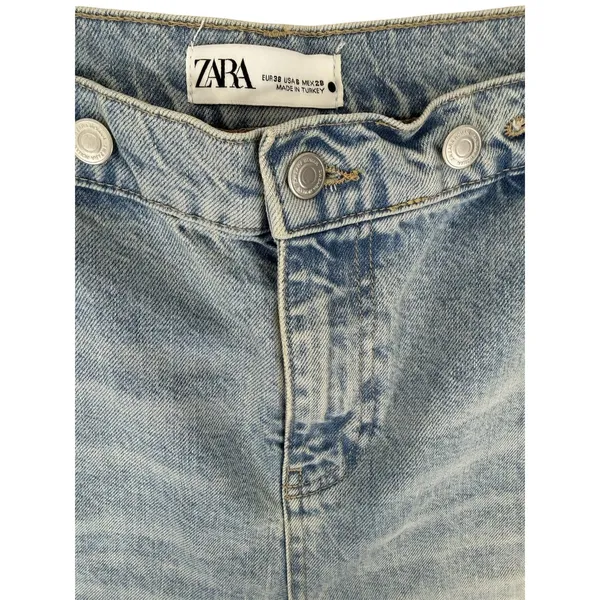 Zara Women's Light Blue High Waisted Wide Leg Jeans Size 6 EUC - Image 4