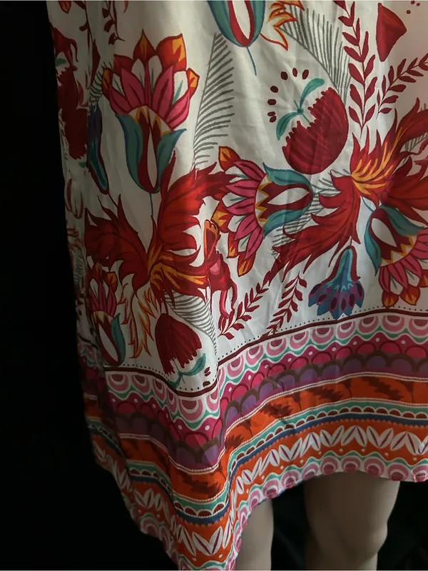 SHEIN Floral Off-Shoulder Shift Dress in Red & White LG - Image 6