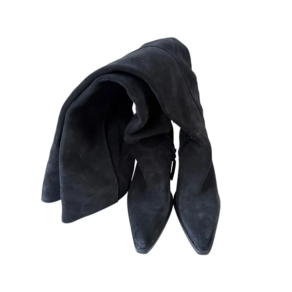 Sam Edelman Brinley Black Suede Leather Over The Knee Western Boots Pointed Toe - Image 4