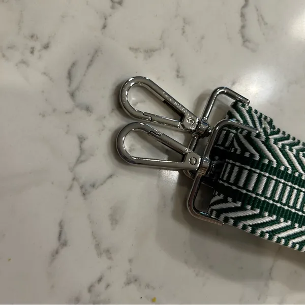 Green & White‎ Striped Crossbody Bag Replacement Strap - Image 2