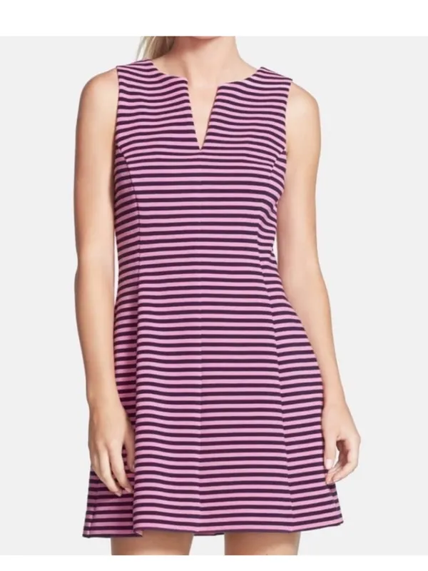 Lilly Pulitzer Brielle Striped Sleeveless Fit and Flare Dress Pink Navy womens - Image 2