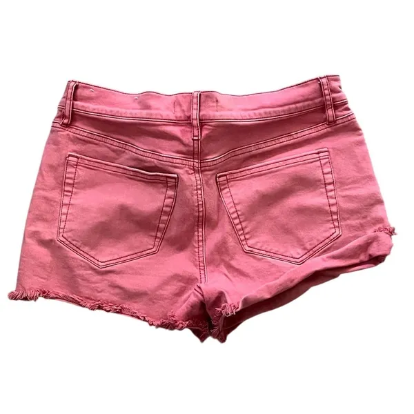 LOFT Women's Pink Cut-Off Jean Shorts Size 26 Frayed Hem - Image 3