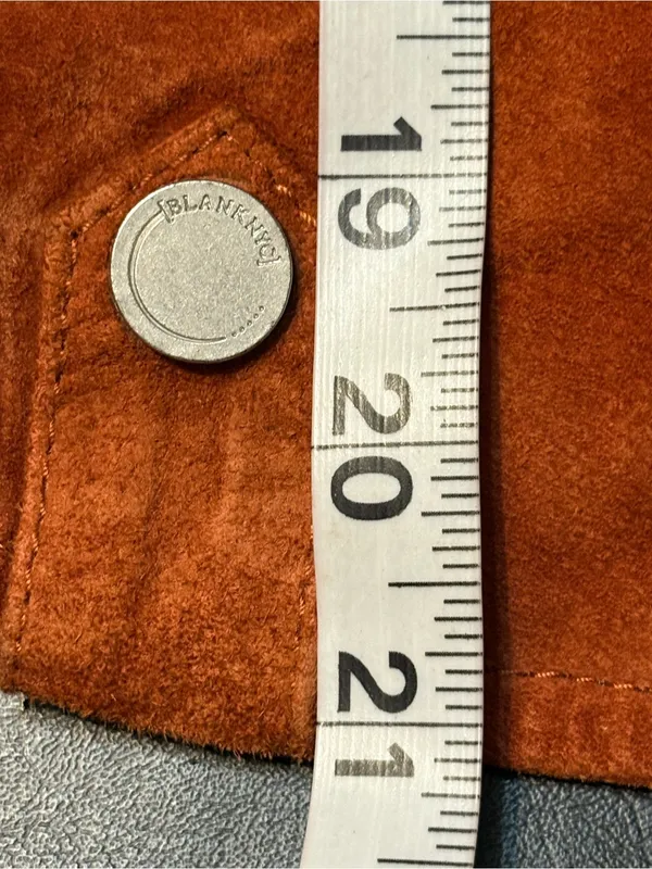 BLANKNYC Rust Suede Leather Moto Biker Vest XS - Image 12