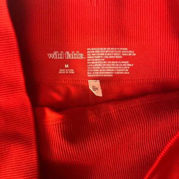 wild fable Red Knit Bike Shorts with Cream Trim size medium - Image 2