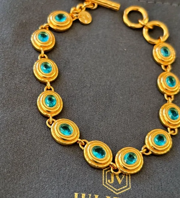 NWOT Julie Vos Gold Bracelet with Turquoise Accents - Image 3