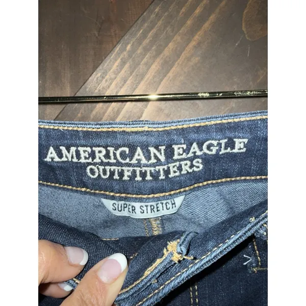 American Eagle Outfitters‎ Jeans Womens 10 Dark Blue Hi Rise Skinny - Image 3