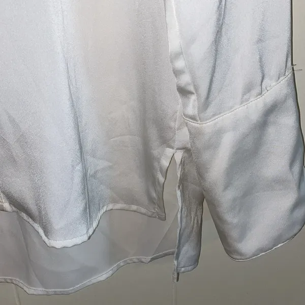Zara Basic Collection White V Neck Blouse - Image 7