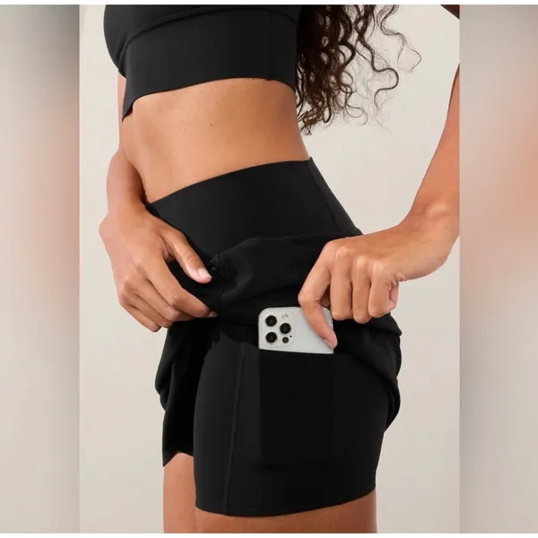 Athleta Salutation Stash Pocket 16.5" Skort Black Size Small Petite‎ SP - Image 3