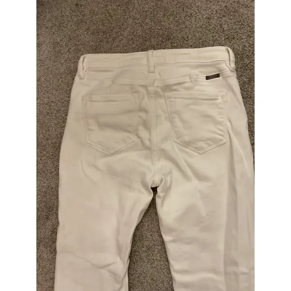 Kancan Straight Leg High Rise White Denim Jeans, 27 - Image 7