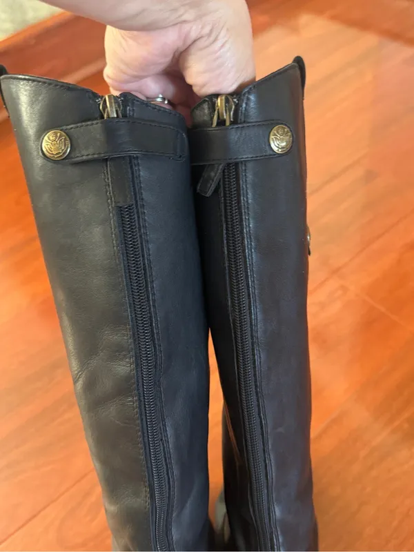 Sam Edelman Black Tall Leather Riding Boots - Womens 8M - Image 7