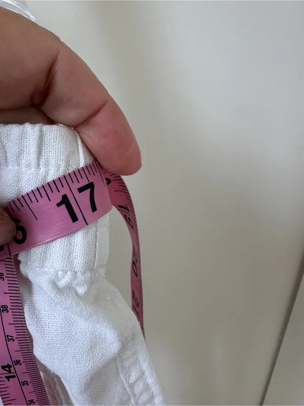 Old Navy White Drawstring Linen Blend 4” Shorts Size Large - Image 10